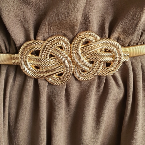 Vero Moda Brown Racerback Dress with Ruffle Cap Sleeves Size 10 - Picture 6 of 6